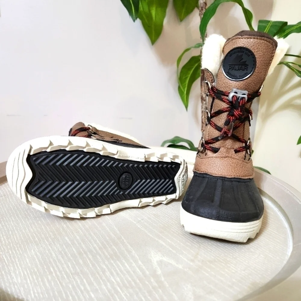 NEW Pajar Kids Marcel Warm Fleece Waterproof Boots 13T Brown